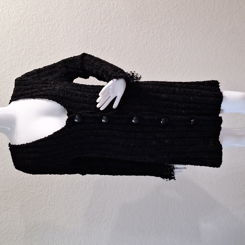 Fontana soft,heavy Black,ribbed long sweater